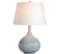 ZCEDZYSW Modern Contemporary Ceramic Table Lamp, White Fabric Lampshade Small Table Lamp, Bedside Lamps with Blue Ceramic Body Decorative Table Lamp for Living Room Bedroom