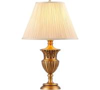 ZCEDZYSW Table Lamp, European Retro Style Table Lamp with Fabric Shade, Creative Bedside Lamp Nightstand Lamp End Table Lamps for Living Room Bedroom Study Office(Dimming Switch)