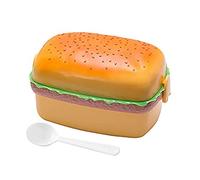 Zceplem 3-Tier Lunch Box, Hamburger Food Container with Spoon, Leakproof Lunch Container for Kids, Portable Cute Burger Lunch Box Perfect for Salads, Sandwiches and Snacks