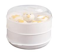 Zceplem 3 Tier Microwave Steamer Cooking Pot for Kitchen, Steamer Basket Dim Sum Steamed Rack, Healthy Cooking Quick Fast