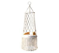 Zceplem Macrame Cat Bed - Hanging Pet Hammock, Woven Ceiling Swing Bed With Tassel, 30*85cm