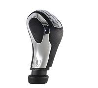 ZCera Car Gear Shift Knob, Leather, Chrome Black, 5 Speed Manual for Peugeot 208 I MK1 2011-2019, Modern Design, Anti-Rust, One Size