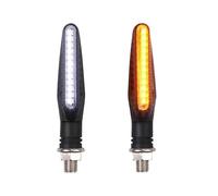 ZCera Motorcycle Tail Lights 24Led LED Turn Signal Lights White Red Amber Flowing Indicators Front Rear Light Flasher Blinker Tail Brake Light(2Pcs White to Yellow)