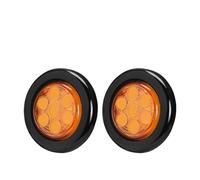 ZCera Tail Rear Light 2inch Round Led Side Marker Lights Truck 12V Trailer Lorry Clearance Rear Tali Stop Lamp Yellow Red White Tail Lamp(2pcs Yellow)