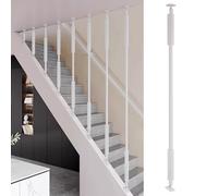 ZCFXIFGF Angle Adjustable Metal Spindles for Staircase, Universal Stair Balusters Post for Prevent Falling, Black/Gold/White Wrought Iron Balusters for Slope Staircases(White,75cm/29.5in/2.5ft)