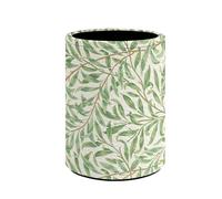 ZCFYGDX Fresh Green Willow Leaf Print Pencil Pen Holder Cup Round Leather Makeup Brush Holder Storage Organizer Desktop Pencil Cup for Home Office Supplies Classroom Library, Desk Accessories