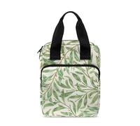 ZCFYGDX Large Bible Cover-Polyester Bible Cases for Women-Bible Bag Girls Bible Cover with Handle Zippered Pocket Pen Slots, Fresh Green Willow Leaf Print