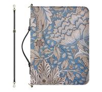 ZCFYGDX PU Leather Bible Bags for Women Organizer, Updated Bible Cover with Shoulder Strap and Handle, Vintage William Morris Women's Christian Gifts, with Zipper, Built-in Pocket Pen Slot 2XL