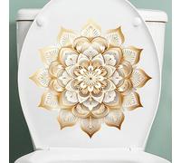 ZCHNB 30 * 30cm 4pcs Large Gold Flower Self-Adhesive Toilet Lid Stickers Funny Pvc Waterproof Toilet Seat Stickers For Lid Bathroom Wall Stickers