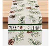 ZCHOMI Pine Cones Christmas Table Runner 13x72 Inch Winter Pinecone Branches Merry Christmas Seasonal Kitchen Dinning Table Decoration for Home Party Decor