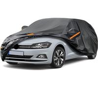 ZCHQF Full Car Cover for Volkswagen Polo 1981-2022 2023 2024, Snowproof/Scratchproof/Anti-UV All Weather Protection, Breathable Oxford Car Tarpaulin,Black