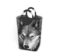 ZCHW Laundry Hamper 3D Wolf Printed Waterproof Foldable Storage Bin,Laundry Basket with Handles Organizer Basket Laundry Hamper,Toy Bins 50L