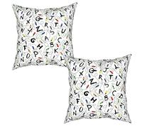 ZCHW Stranger Letter Things White Decorative Throw Pillow Covers Set of 2 Pillowcase Cushion Home Decoration, 45X45CM