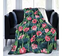 ZCHW Throw Blanket Barracuda Shuttling Through Flowers Flannel Fleece Plush Sofa Blanket As Bedspread/Coverlet/Bed Cover/Bed Sheets 150 X 125 cm