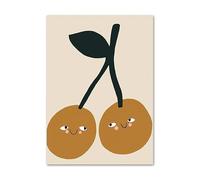 ZCHX Cute Lemon Cherry Pear Apple Peach Fruit Wall Art Canvas Painting Nordic Posters And Prints Wall Pictures Baby Kids Room Decor (Color : C, Size : 30X40cm No Framed)