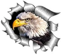 ZCHZCS 1PCS For Ripped Torn Metal Design With American Bald Eagle Motif External Vinyl Car Sticker For Windows Bumper 13cm