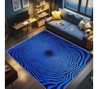 ZCHZCS 3D Optical Illusion Rugs Vortex Illusion Small Rugs For Bedroom Blue Abstract Swirl Patterned Carpet Non Slip & Soft Low Pile & Stain Resistant240 X 340 Cm