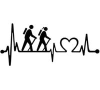 ZCHZCS Car Sticker 14.9CM*6.5CM Hiking Hiker Couple Heartbeat Lifeline Vinyl Decal Car Sticke