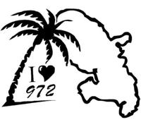 ZCHZCS Car Sticker 18.4cm*14.4cm I Love 972 Interesting Word Coconut Tree Vinyl Car Sticker Symmetrical Figure Window Decal