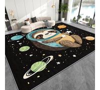 ZCHZCS Fox Rug For Kids Bedroom Cute Fox Kids Nursery Small Rugs For Bedroom Woodland Animal Patterned Carpet Non Slip & Soft Low Pile & Stain ResistantBlack50 X 80 Cm