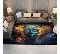 ZCHZCS Non -slip Carpets In Surreal Style 60x90cm - Abstract Fantasy Mysterious Universe Beautiful Man Pattern Low Flor Thin Carpet For Bedroom,180x240cm