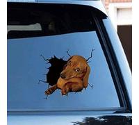 ZCHZCS Zpahq Dachshund Car Cracking Sticker,11.8 X11.8in 3D Vinyl Waterproof Dog Auto Decals,for Wall Laptop Car Window Truck Bumper Refrigerator