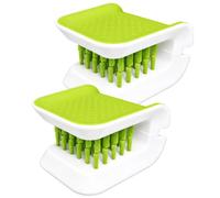 Zcircle,2Pcs, Retractable, Openable, U-Design, Knife Cleaning Brush, Cultery Cleaning Brush, Blade Cleaning Brush, Bristle Scrub for Kitchen Washing, Non-Slip, Green (KCCB-O)