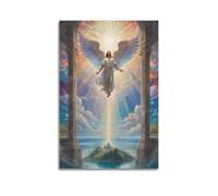 ZCJYMX Christian Poster ArchangelPoster Christ with Angel Wings Marvel Poster Decorative Painting Canvas Wall Posters for Bedroom Decor And Art Picture Print Modern Family 20x30inch(50x75cm)