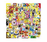 Zcketo 100Pcs Anime Simpson Sticker Pack, Graffiti Sticker Decals Vinyls for Laptop, Kids, Teens, Water Bottles, Skateboard, Luggage,Bicycle, Motorcycle, Bumper, DIY Party Supply Sticker Decals