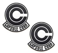 Zcketo 2 Pack Anime Capsule Corp Hook and Loop Fastener Applique Patch for Caps, Bags, Jackets, Backpacks, Clothes, Vest, Uniforms, Cosplay - 10x10cm