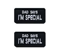 Zcketo 2 Pack Funny Patch of Dad Says I'm Special Tactical Military Hook and Loop Emblem Embroidered Patch for School Bag Service Dog PTSD ESA Support Animals