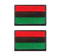 Zcketo 2 Packs Afro American Flag Patch African American Tactical Patch Hook and Loop Embroidered American Pride Flag Patch for Hat Backpack Vest Team Uniform Military Clothes Patch