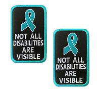 Zcketo 2 Packs Not All Disabilities are Visible Service Dog Vests/Harnesses Dog Emblem Embroidered Hook & Loop Fastener Patch for Service Dog Guide Dog