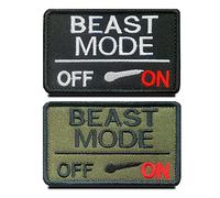 Zcketo 2 Packs Tactical Beast Mode On Military Combat Badge Embroidered Patch Hook & Loop Beast Mode Patch for Military Clothes Clothing Hats Backpack Dog Vest - 3.15x2