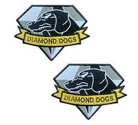 Zcketo 2 Packs Tactical Diamond Dogs Patch Army Police Patriot Dog Military Hook & Loop Embroidered Emotional Support Applique Patch for Medium Large Animals Dogs Harness Vest Clothes