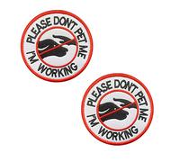 Zcketo 2 Packs Tactical Service Dog Please Don't Pet Me I'm Working Dog Vests/Harnesses Emblem Embroidered Fastener Hook & Loop Dog Patch for Working Dogs and Emotional Support Ainmals