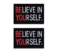 Zcketo 2 PCS Believe in Yourself Patch Inspire Optimistic Hook and Loop Embroidered Biker Emblem Patch for Clothes Jersey Backpack Caps School Bag Vest Harness Travel Tactical