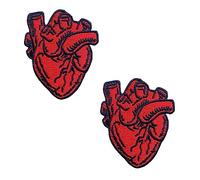 Zcketo 2 Pcs Funny X-Ray Anatomical Red Heart Patch Hook and Loop Embroidered Love Yourself Emblem Badge Patch for Kids,Teens, Adult, Jackets, Jersey, Biker Clothes,Hat,School Backpack