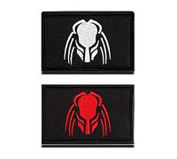 Zcketo 2 Pcs Military Tactical Patches Compatible with Predator Skull Head Alien Hook and Loop Fasteners Embroidery Funny Emblem Tags for Indoor Collect or Outdoor Activity