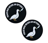 Zcketo 2 PCS Peace was Never an Option Patch Funny Meme Duck with Knife Hook & Loop Embroidered Applique Patch for Bags Caps Backpack Uniform Vest Clothes Tactical Travel or Collect