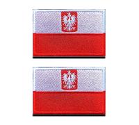 Zcketo 2 PCS Poland Polish Army Eagle Flag Patch Hook and Loop Embroidered National Eagle Emblem Patch for Team Work Clothes Jersey Backpack Caps Travel Biker Tactical Military