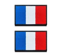 Zcketo 2 PCS The French Republic France Flag Patch Hook and Loop Embroidered National Emblem Patch for Football Billiards Team Work Clothes Jersey Backpack Caps Travel Tactical Military