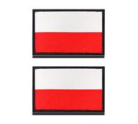 Zcketo 2 PCS The Republic of Poland Polish Flag Patch Hook and Loop Embroidered National Emblem Patch for Football Billiards Team Work Clothes Jersey Backpack Caps Travel Tactical Military