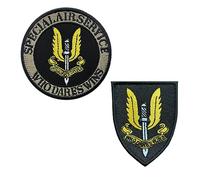 Zcketo 2 PCS UK Great British Union Jack Army SAS Special Air Service Hook and Loop Embroidered Patches Tactical Military Army Air Force Morale Badge Armband Airsoft Emblem Patches