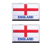 Zcketo 2 PCS United Kingdom British Union UK England English Patch Hook and Loop Embroidered National Emblem Patch for Football Billiards Clothes Jersey Backpack Caps Travel Tactical