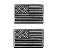 Zcketo 2 PCS United States of America USA Flag Patch Hook and Loop Embroidered National Emblem Patch for Football Billiards Team Work Clothes Jersey Backpack Caps Travel Tactical Military-Gray