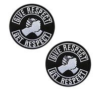 Zcketo 2 Pieces Give Respect Get Respect Tactical Patch Military Hook & Loop Embroidered Applique Respect Emblem Patch for Bags Caps Backpack Uniform Vest Clothes Tactical Travel or Collect