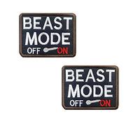 Zcketo 2 Pieces Tactical Beast Mode On Patch Military Hook & Loop Embroidered Applique Funny Beast Mode Emblem Patch for Bags Caps Backpack Uniform Dog Animals Vest Clothes or Collect