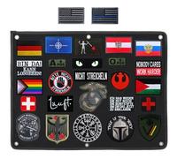 Zcketo 25*18 inch Tactical Patch Display Panel Patch Wall Display Board Patch Storage Holder Frame for Collecting & Showing Military Army Combat Uniform Hook and Loop Emblems Badge Patch (Black)