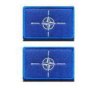 Zcketo Pack of 2 Tactical NATO North Atlantic Federal Flag Patch Fabric Badge for Clothes Bags Backpack Uniform Vest Dog Harness Military Outdoor Clothing Collector Decor